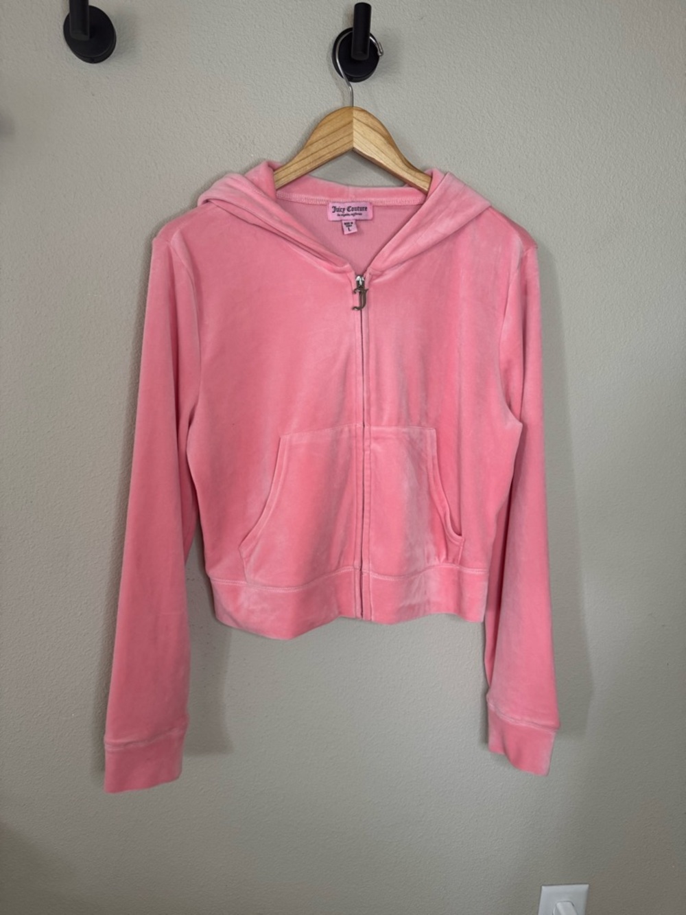 Juicy Couture Strawberry Ice Coral Pink Velour Tracksuit Set L Rhinestone - Picture 6 of 13
